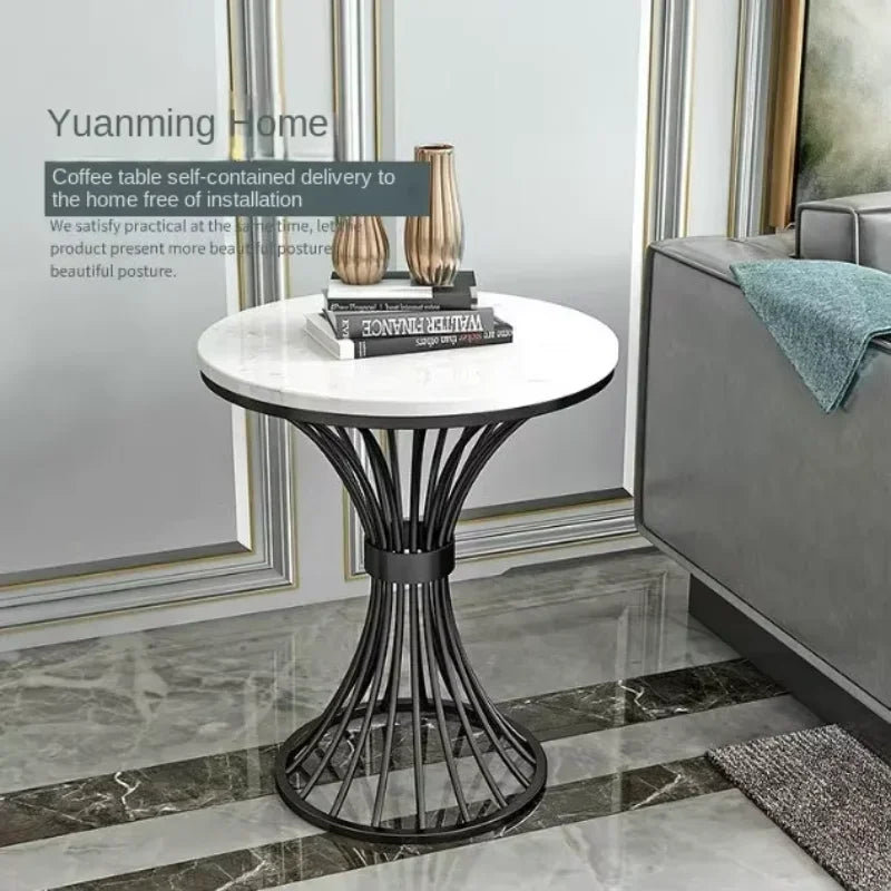 Nordic Marble round side table living room  sofa corner tables INS Business reception coffee table negotiating Luxury furniture