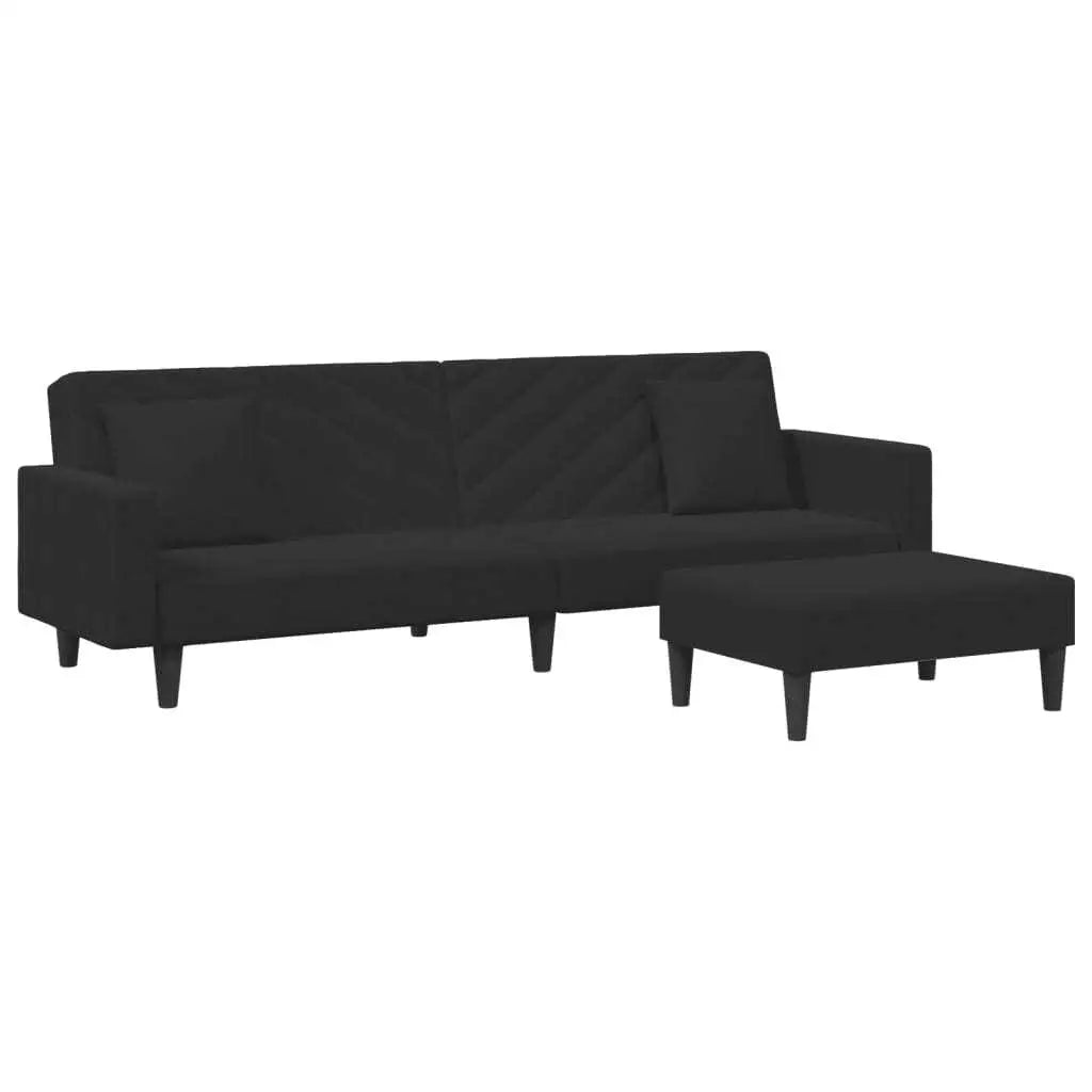 Cozy Black Velvet Sofa Set with Cushions Stylish Living Room Furniture
