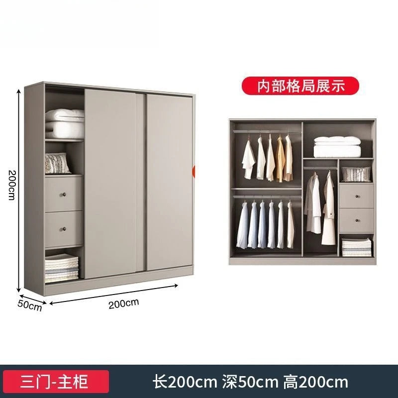All solid wood sliding door wardrobe bedroom durable sliding door sliding door cabinet