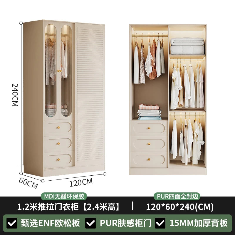 Nordic Fabric Closet Cupboard Clothes Storage Drawers Wardrobe Bedroom Garden Modular Makeup Guarda Roupa Furniture For Room