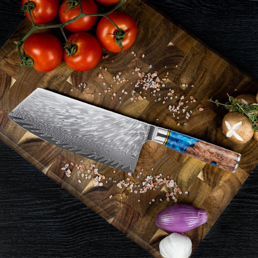 Kitchen Knives-Set Damascus Steel VG10 Chef Knife Cleaver Paring Bread Knife Blue Resin Handle  set

Kochtöpfe,Topf Set. Küche