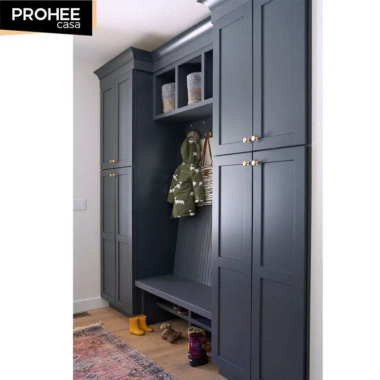 Simple design Living room furniture Household wooden entrance Shoe cabinet with seat