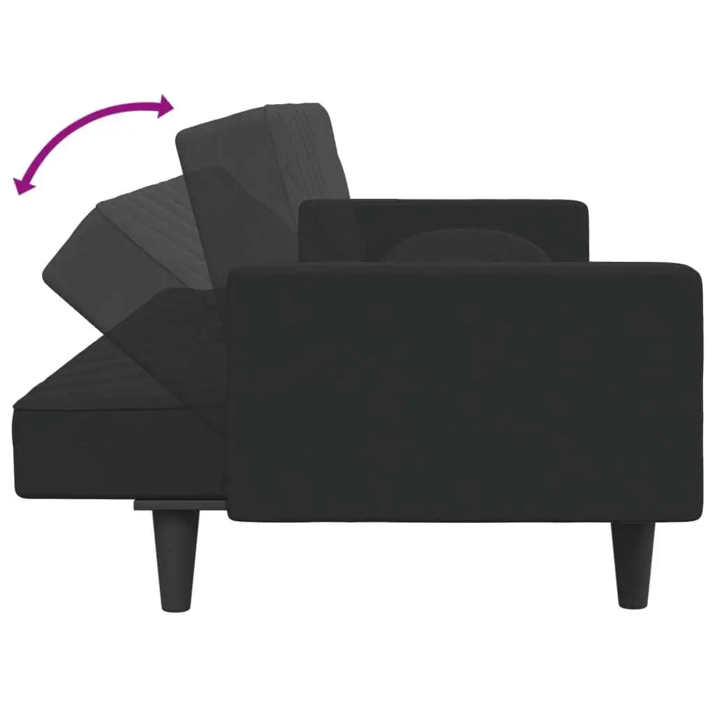 Cozy Black Velvet Sofa Set with Cushions Stylish Living Room Furniture