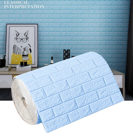70cmx1m Waterproof and Moisture-proof Self-adhesive DIY Wallpaper Living Room 3D Imitation Brick Bedroom Home Decoration