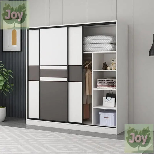 Wardrobe Home Bedroom Simple Assembly Sliding Door Wardrobe Rental Room Children's Modern Simple Small Storage Cabinet