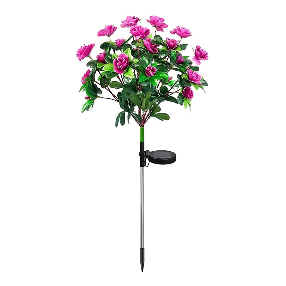 LED Solar Light Waterproof Azalea Solar Flowers Lamp Outdoor Decorative for Garden Yard Lawn Path Lighting Holiday Wedding Decor