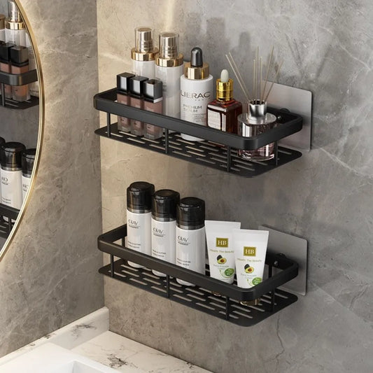 Drill - Free Storage Shelf: Effortless Installation Perfect for Adding Extra Storage in Bathroom Kitchen or Bedroom!