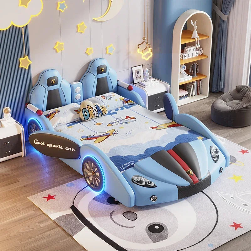 Partitions Toddler Boys Children Bed Lights Kids Multifunctional Loft Beds Single Baby Makeup Letto Matrimoniale Salon Furniture