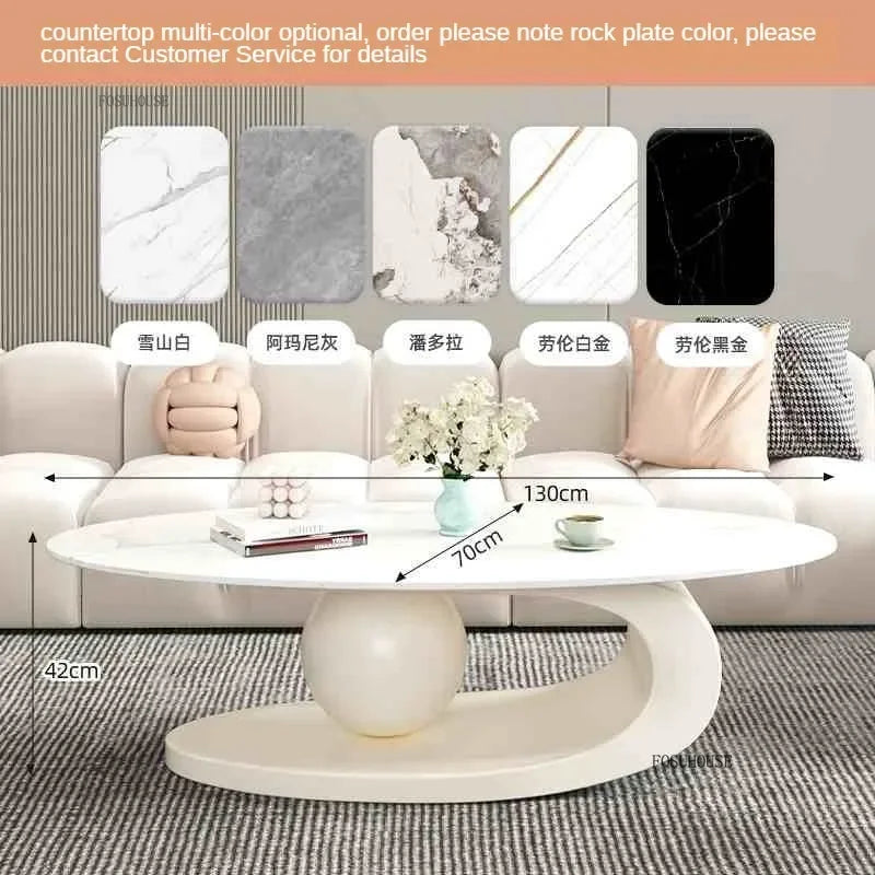 Modern Aesthetic Oval Coffee Tables Nordic Design Metal Modern Coffee Table Hotel Living Room Low Table Furniture for Home r