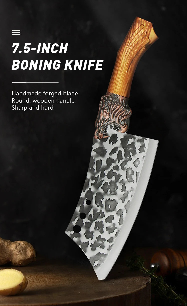 6" Butcher Knife Stainless Steel Boning Knife Handmade Forging Chef Knives meat cleaver knife 3cr13mov kitchen knives set