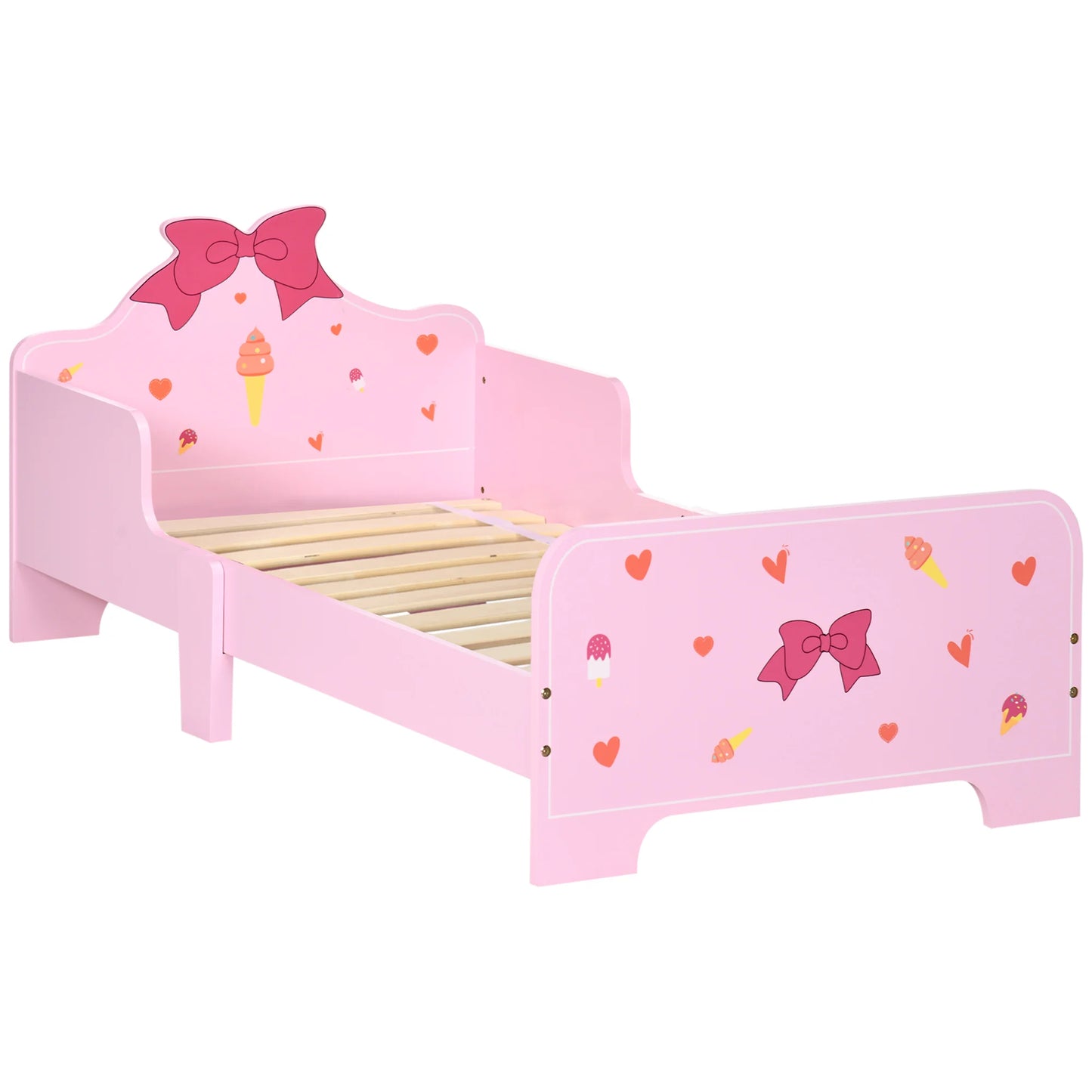 Zonekiz Wooden Children's Bed 143X74X59 cm for Children 3-6 Years Load 80 kg