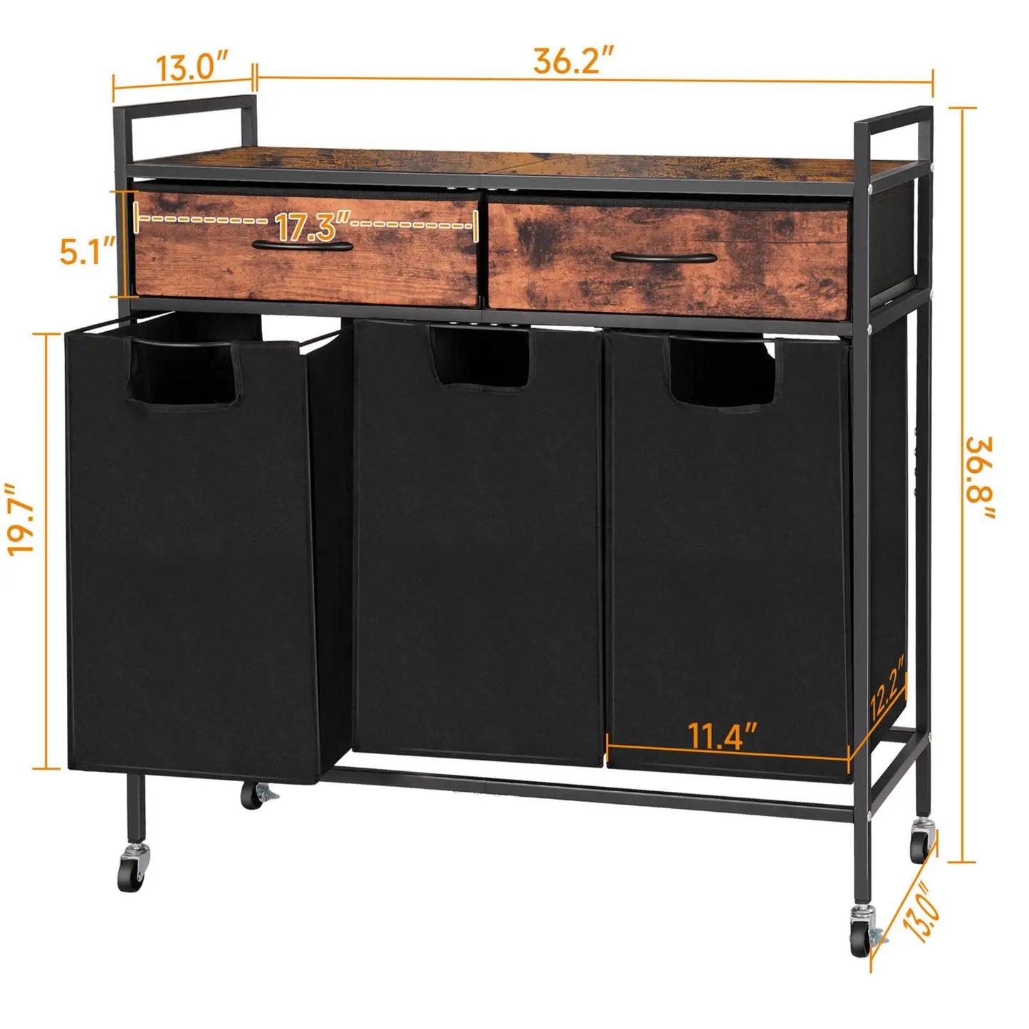 Custom Large Double Laundry Basket Freestanding Laundry Sorter Storage 2 Sections Laundry Basket with Top