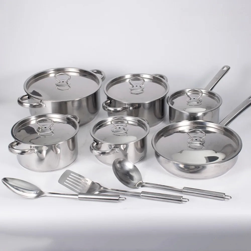 15pcs 3-Ply Stainless Steel Pots and Pans Set Kitchen Cookware Sets with Glass Lids, Stay-Cool Handle, Oven Safe Dishwasher
Kochtöpfe,Topf Set