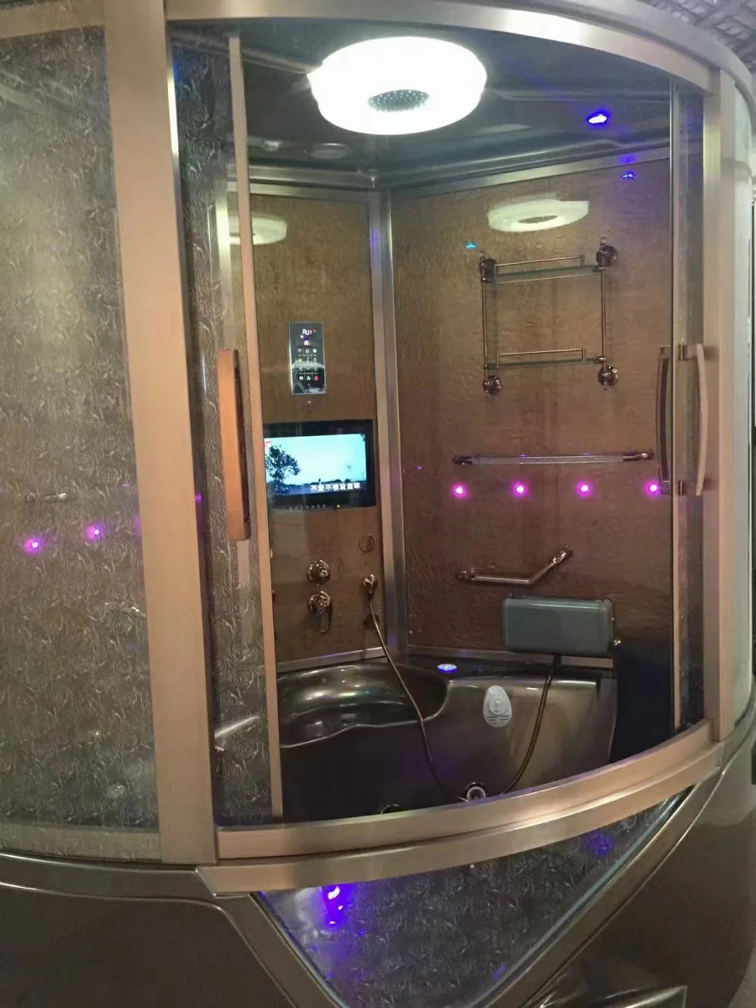 1500X1500X2150mm Double Person Bathroom Steam Shower Enclosure Computer Control Wet Sauna Cabin Room 7028GA