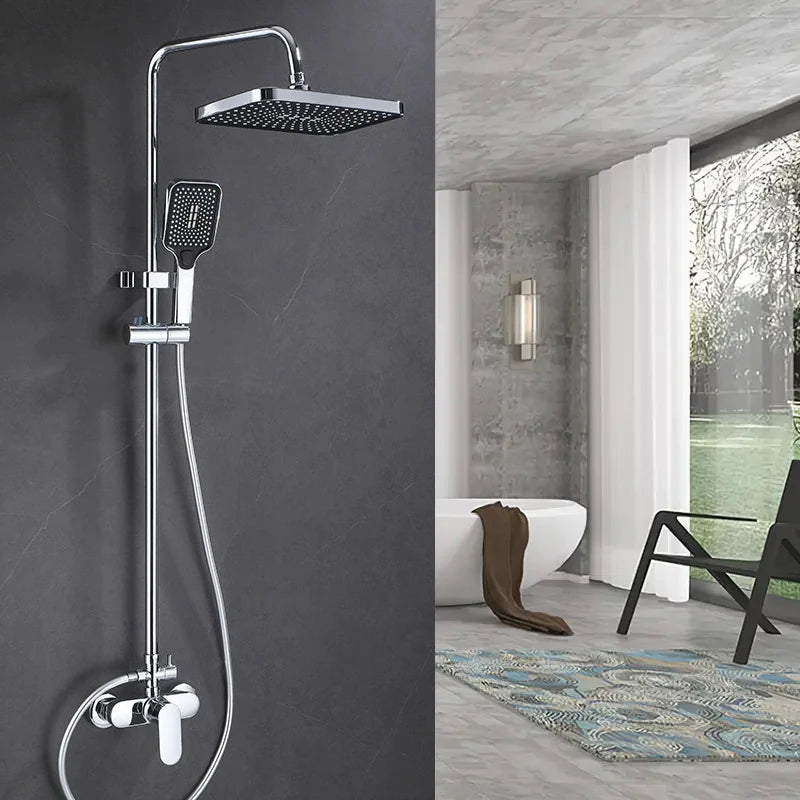Shower Combo 12 inch Large Panel Rain Shower Head/Handheld Shower Combination Bathroom Handheld Three-mode Booster Set