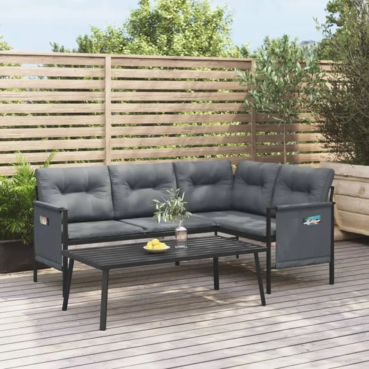 Garden Lounge 2 pcs anthracite steel