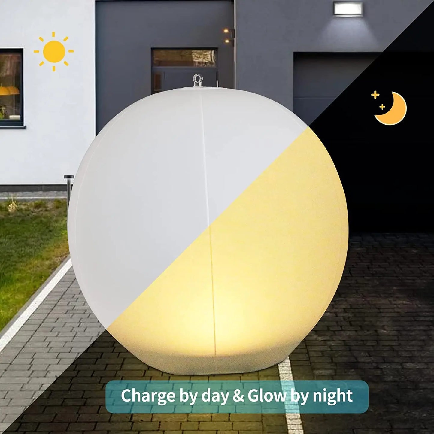 34CM Solar Floating Light, IP67 Waterproof LED Solar Globe, 4 Modes Light Ball, Outdoor Color Changing LED Night Lamp, Party