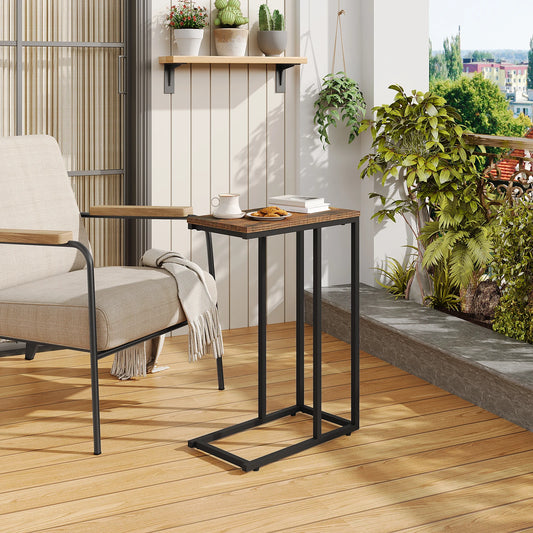 WOLTU End Table Side Table Coffee Tea Table Laptop Desk with Metal Frame Nightstand Table Bedroom Living Room Home Furniture