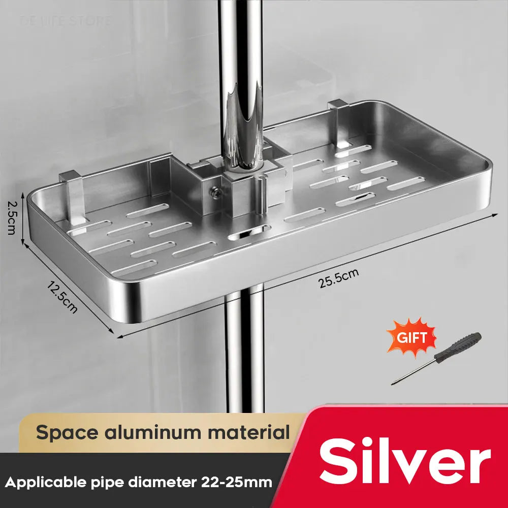Aluminum Shower Shelf Shower Organiser Bathroom shelf Without Drilling Soap Shampoo Holder Shower Tray Bathroom Accessories