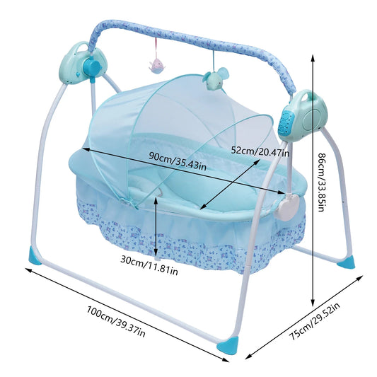 0-18 Months 25kg Electric Baby Crib Cradle Infant Rocker Auto Swing Bed Baby Cradle 5 Gear Speed Adjustment