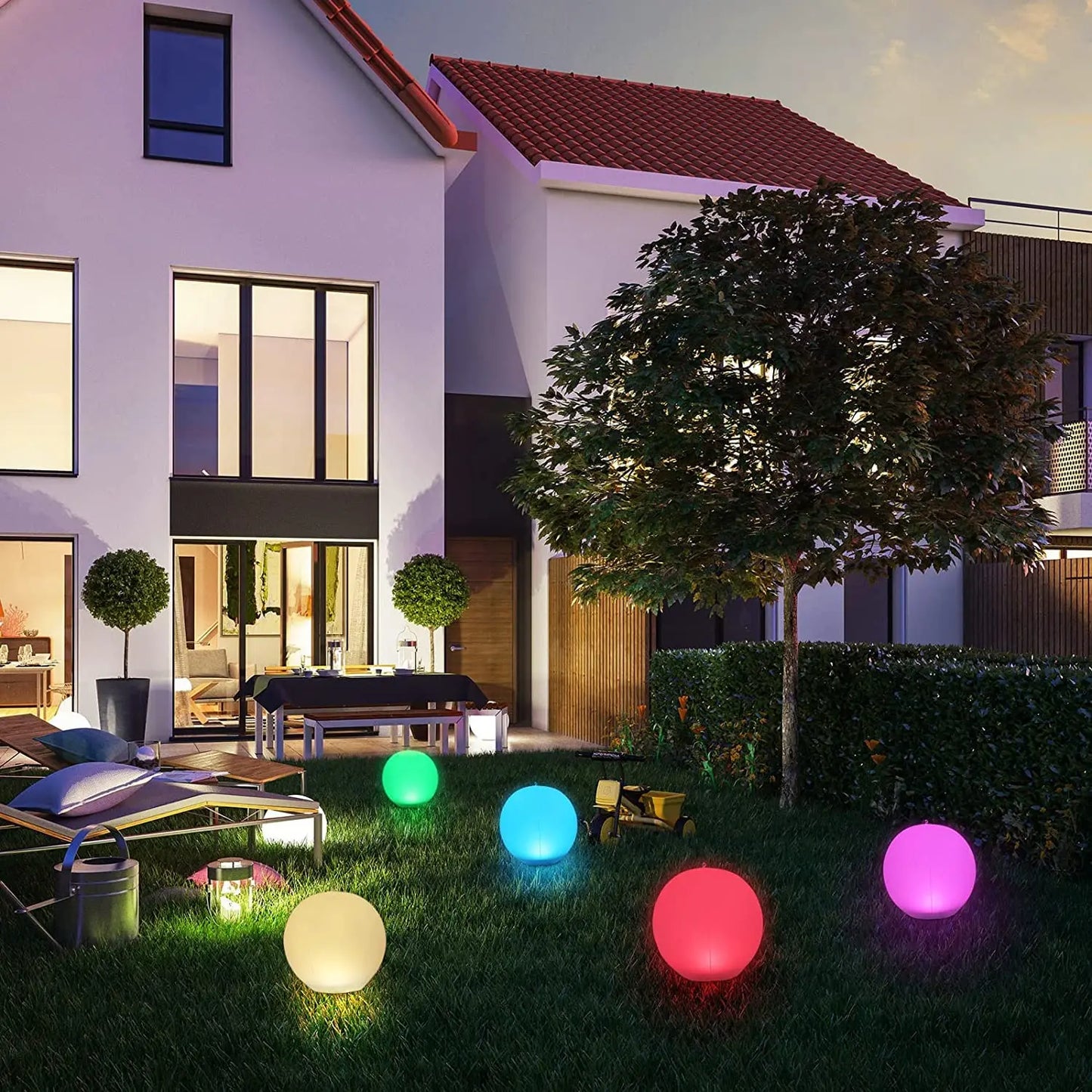 34CM Solar Floating Light, IP67 Waterproof LED Solar Globe, 4 Modes Light Ball, Outdoor Color Changing LED Night Lamp, Party