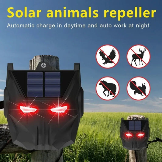 Solar Animal Repeller LED Red Blinking Light Outdoor Waterproof Pest Control for Birds Dogs Foxes Coop Garden Farm Protection
