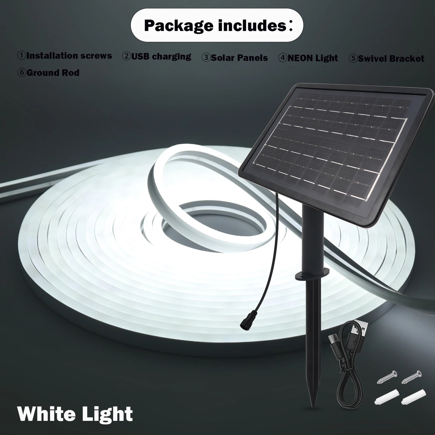 DC24V Solar/USB Powered COB Neon Strips Light Waterproof 120LEDS/M 6X12MM 3000K 6000K Home Garden Decor Flexible Neon Rope Light