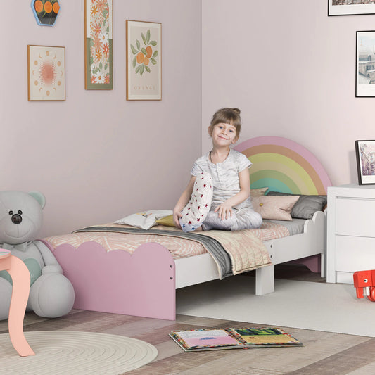 ZONEKIZ bed for children 3-6 years old rainbow 143x74x66 cm pink